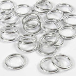 Plastic ring, zilver, afm 15 mm, dikte 2 mm, 25 stuk/ 1 doos