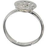 Basis voor ring met kleine gaten, d: 17-20 mm, verzilverd, 3stuks