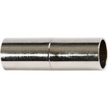 Magnetische sluiting, verzilverd, L: 23 mm, gatgrootte 6 mm, 2 stuk/ 1 doos