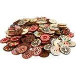 Houten knopen, d 20 mm, 180 stuk/ 1 doos