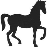 Label, zwart, paard, afm 60x64 mm, 10 stuk/ 1 doos