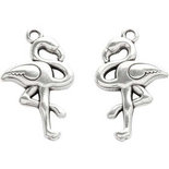 Sieraden hanger, h: 30 mm, b: 18 mm, verzilverd, 2stuks, gatgrootte 2 mm