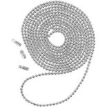 Balletjesketting, verzilverd, d 1,5 mm, 1 m/ 1 doos