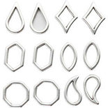 Sieraden hanger, verzilverd, l: 16 mm, B: 13 mm, 12 stuk