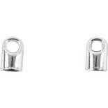 Eindkap, verzilverd, L: 7 mm, d: 4,5 mm, 8 stuk/ 1 doos