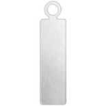 Metalen label, aluminium, langwerpig, afm 20x5 mm, gatgrootte 1,9 mm, dikte 1,3 mm, 20 stuk/ 1 doos