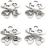 Sieraden hanger, verzilverd, d: 18 mm, gatgrootte 3 mm, 4 stuk/ 1 doos