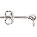 Oorsteker, verzilverd, L: 13 mm, 10 stuk/ 1 doos