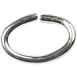 Ring, ovaal, verzilverd, dikte 0,7 mm, 50 stuk/ 1 doos