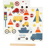 Rub-on Sticker , transport, 12,2x15,3 cm, 1 doos