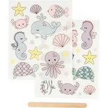 Rub-on Sticker , oceaan, 12,2x15,3 cm, 1 doos