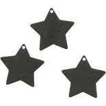 Ster, zwart, d: 15 mm, gatgrootte 1 mm, 4 stuk/ 1 doos