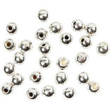 Eindkralen voor memory wire, verzilverd, d: 3 mm, gatgrootte 1 mm, 20 stuk/ 1 doos