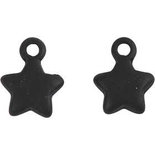 Ster, zwart, d: 8 mm, gatgrootte 1 mm, 4 stuk/ 1 doos