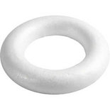 Ringen met platte achterkant, wit, d: 25 cm, dikte 30 mm, 1 stuk