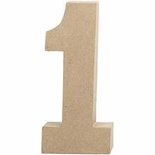 Cijfer, 1, H: 20,5 cm, B: 9,5 cm, dikte 2,5 cm, 1 stuk
