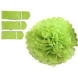Pompon van papier, lime groen, d: 20+24+30 cm, 16 gr, 3 stuk/ 1 doos