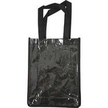 Tas met plastic voorkant, zwart, afm 30x23x7 cm, 1 stuk