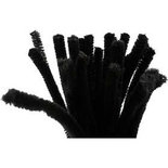 Chenille Draad - Draad - Nylon;Metaal - Zwart - 9mmx30cm - Creotime - 25 Stuks