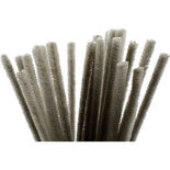 Chenille Draad - Draad - Nylon;Metaal - Grijs - 9mmx30cm - Creotime - 25 Stuks