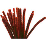 Chenilledraad - antiek rood - L: 30 cm - dikte 9 mm - 25 stuk