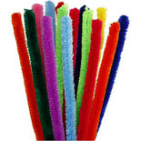 Chenilledraad, diverse kleuren, L: 30 cm, dikte 15 mm, 15 div/ 1 doos