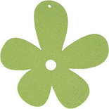 Bloem, lime groen, afm 57x51 mm, 10 stuk/ 1 doos