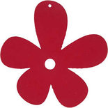 Bloem, donkerroze, afm 57x51 mm, dikte 2 mm, 10stuks