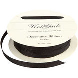 Decoratie lint, zwart, B: 6 mm, 15 m/ 1 rol