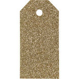 Cadeaulabels, goud, afm 5x10 cm, glitter, 300 gr, 15 stuk/ 1 doos
