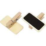 Schoolbord met wasknijpers, afm 4x2 cm, 12 stuk/ 1 doos