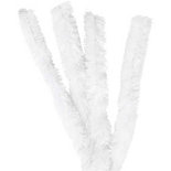 Chenilledraad, wit, L: 40 cm, dikte 30 mm, 4 stuk/ 1 doos
