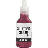 Glitterlijm, roze, 25 ml/ 1 fles