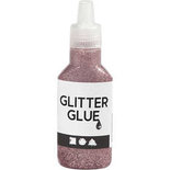 Glitterlijm, roze, 25 ml/ 1 fles