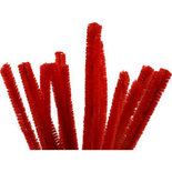 Chenille Draad - Draad - Nylon;Metaal - Rood - 15mmx30cm - Creotime - 15 Stuks