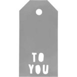 Cadeaulabels, zilver, TO YOU, afm 5x10 cm, 300 gr, 15 stuk/ 1 doos