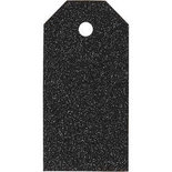 Cadeaulabels, zwart, afm 5x10 cm, glitter, 300 gr, 15 stuk/ 1 doos
