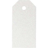 Cadeaulabels, wit, afm 5x10 cm, glitter, 300 gr, 15 stuk/ 1 doos