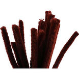 Chenilledraad - antiek rood - L: 30 cm - dikte 15 mm - 15 stuk