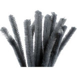 Chenille Draad - Draad - Nylon;Metaal - Grijs - 15mmx30cm - Creotime - 15 Stuks