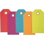 Cadeaulabels, afm 5x10 cm, 250 gr, kleuren assorti, 20stuks
