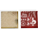 Deco folie en transfer vel, goud, rood, wit, gevlochten harten, 15x15 cm, 4 vel/ 1 doos
