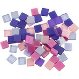 Mini mozaiek, paars/donkerpaars, afm 5x5 mm, dikte 2 mm, 25 gr/ 1 doos