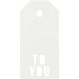 Cadeaulabels, wit, afm 5x10 cm, 300 gr, 15 stuk/ 1 doos