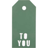 Cadeaulabels, groen, TO YOU, afm 5x10 cm, 300 gr, 15 stuk/ 1 doos