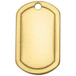 Metalen label, koper, vierkant, afm 32x20 mm, gatgrootte 2,85 mm, dikte 1 mm, 4 stuk/ 1 doos