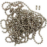 Balletjesketting, verzilverd, d: 1,5 mm, 3 m/ 1 rol
