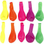 Ballonnen, neon kleuren, rond, d 23 cm, 10 stuk/ 1 doos