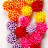 Bloemkralen, diverse kleuren, afm 15x8 mm, gatgrootte 1,5 mm, 5x4 stuk/ 1 doos