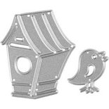 Stans- en embossing mallen, vogelhuis en vogel, afm 2x2,5 cm, 1 stuk